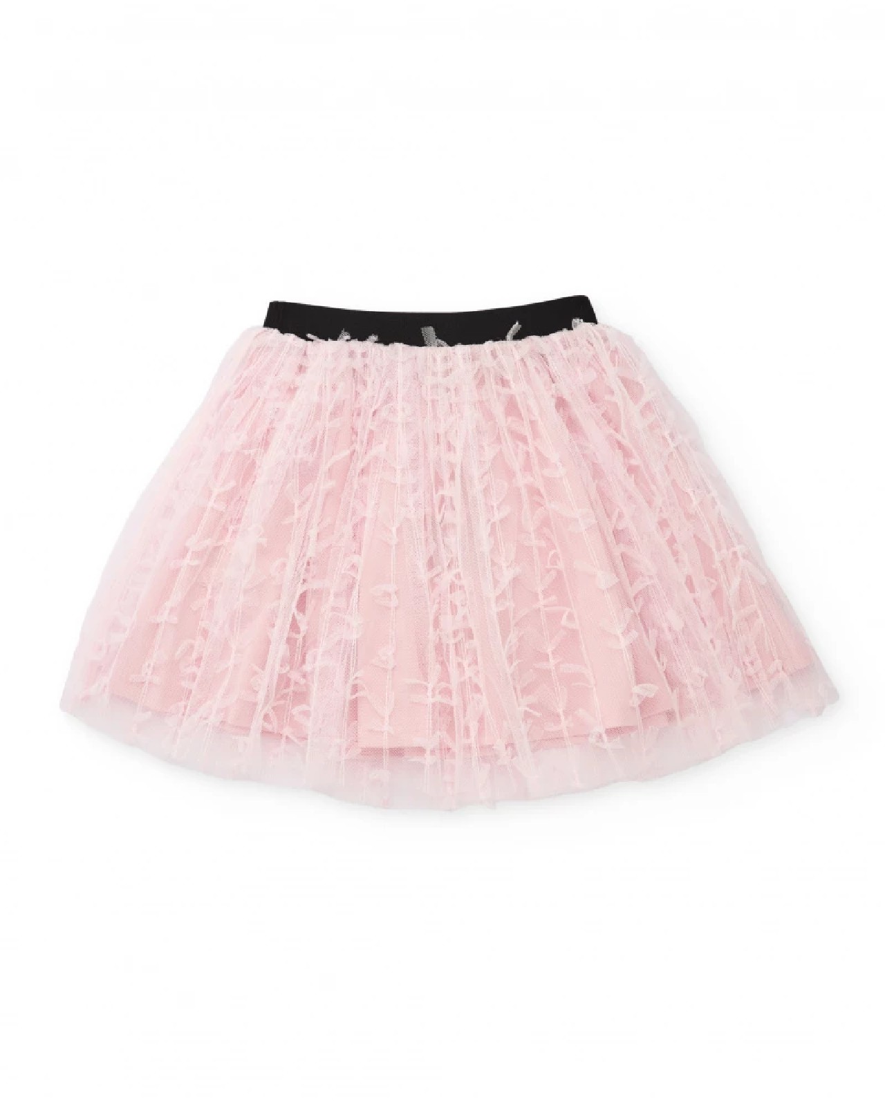 NATH KIDS Gonna in tulle rosa con ricami e vita elastica per bambina PINK - immagine 4