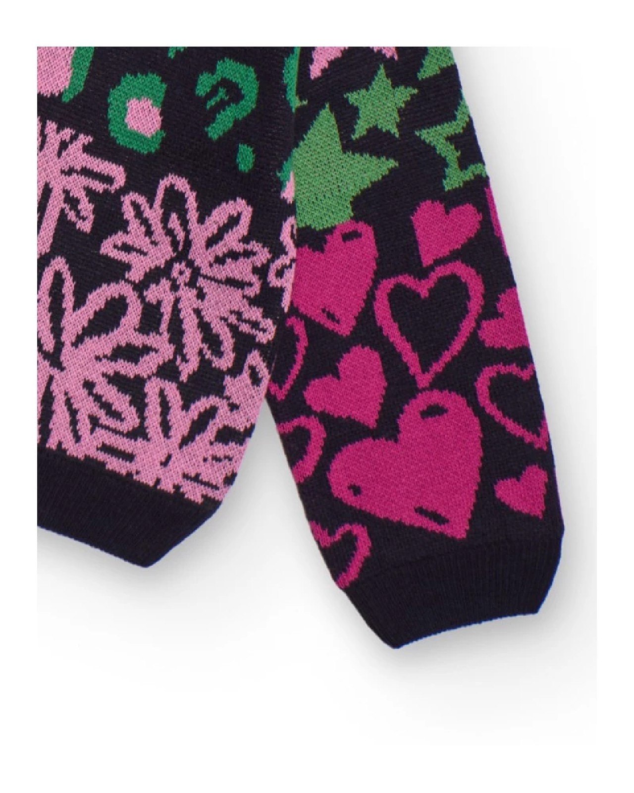 NATH KIDS Maglione multicolore per bambina con cuori, stelle e fiori NAVY - immagine 2