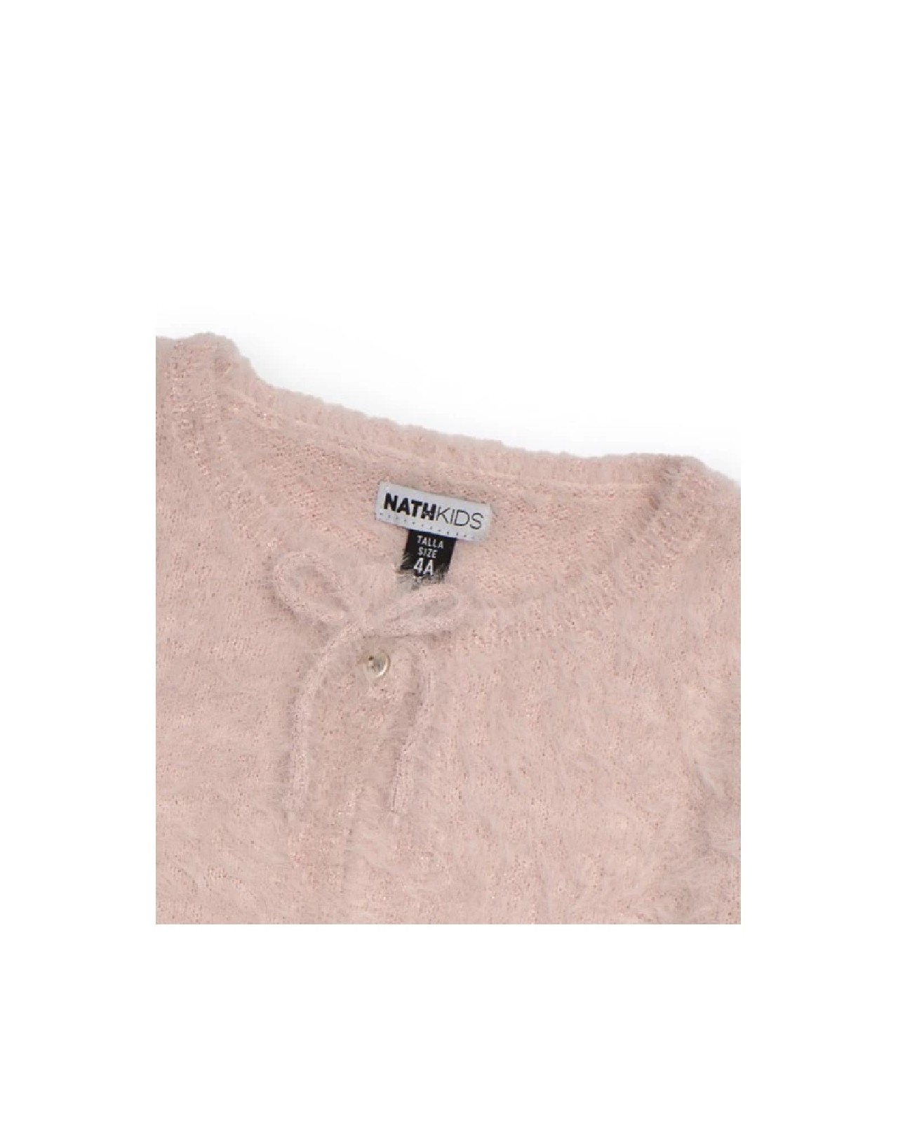 NATH KIDS Cardigan rosa in maglia per bambina con fiocchi decorativi PINK - immagine 3