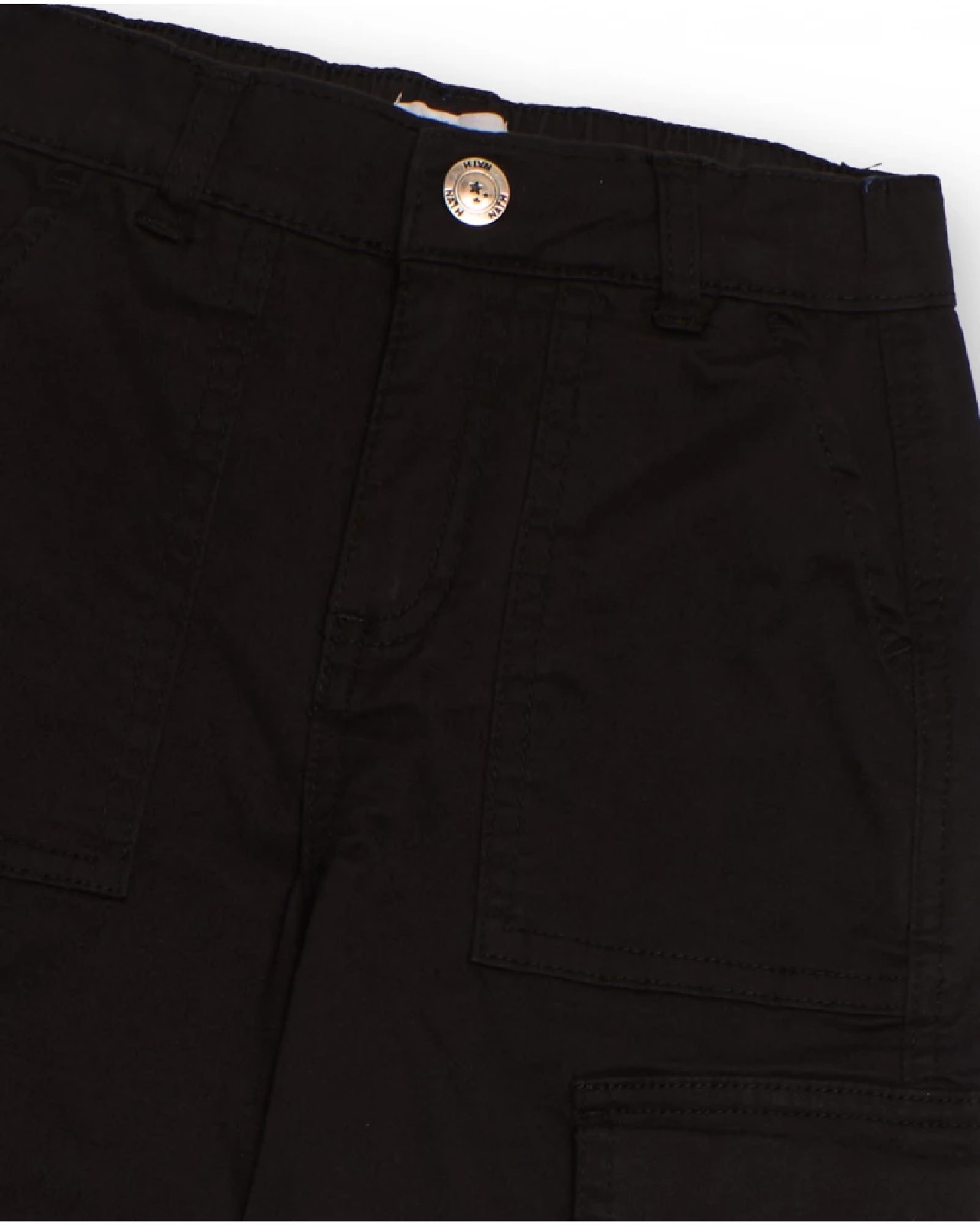 NATH KIDS Pantaloni cargo larghi neri con occhielli decorativi per bambina BLACK - immagine 3