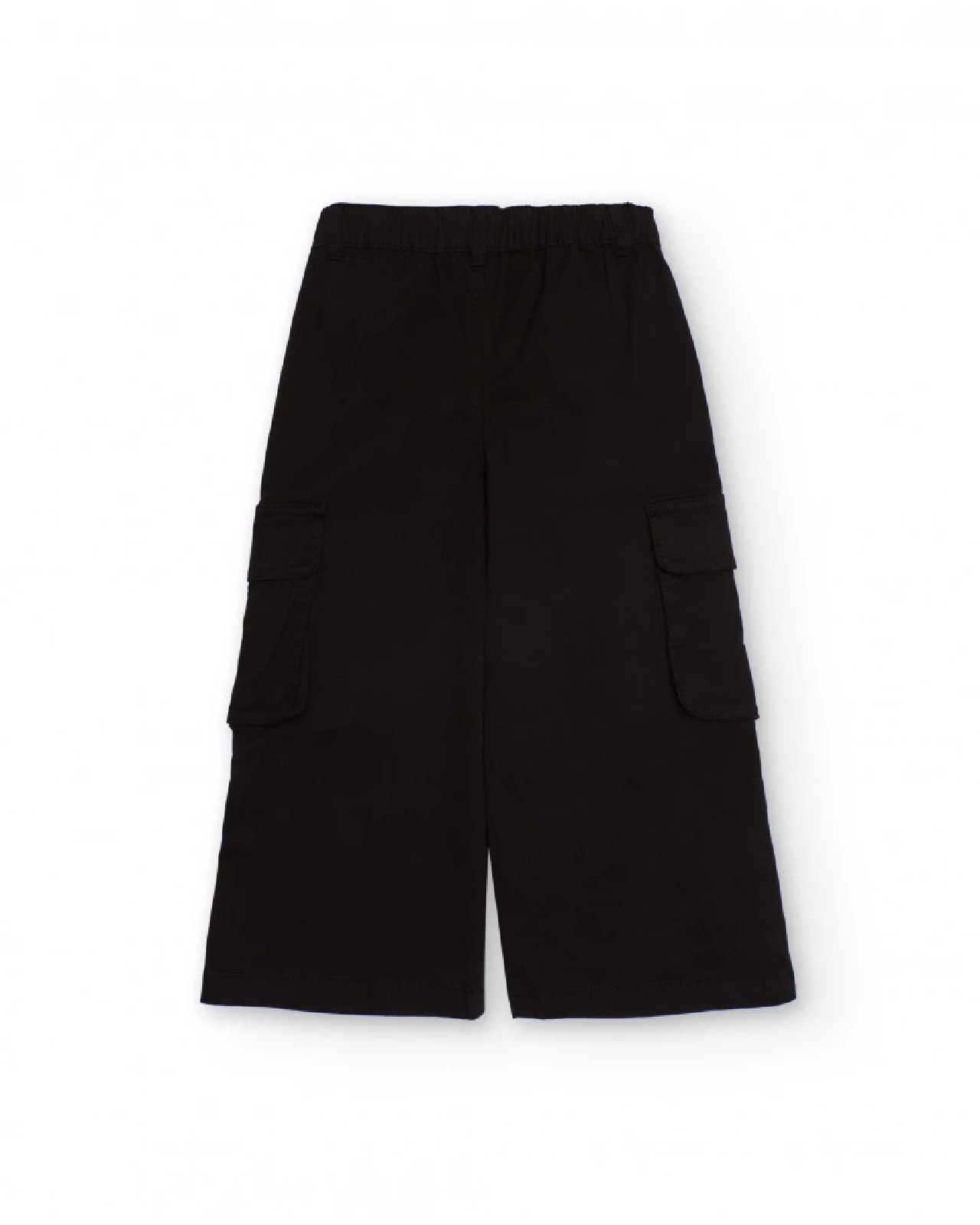 NATH KIDS Pantaloni cargo larghi neri con occhielli decorativi per bambina BLACK - immagine 4