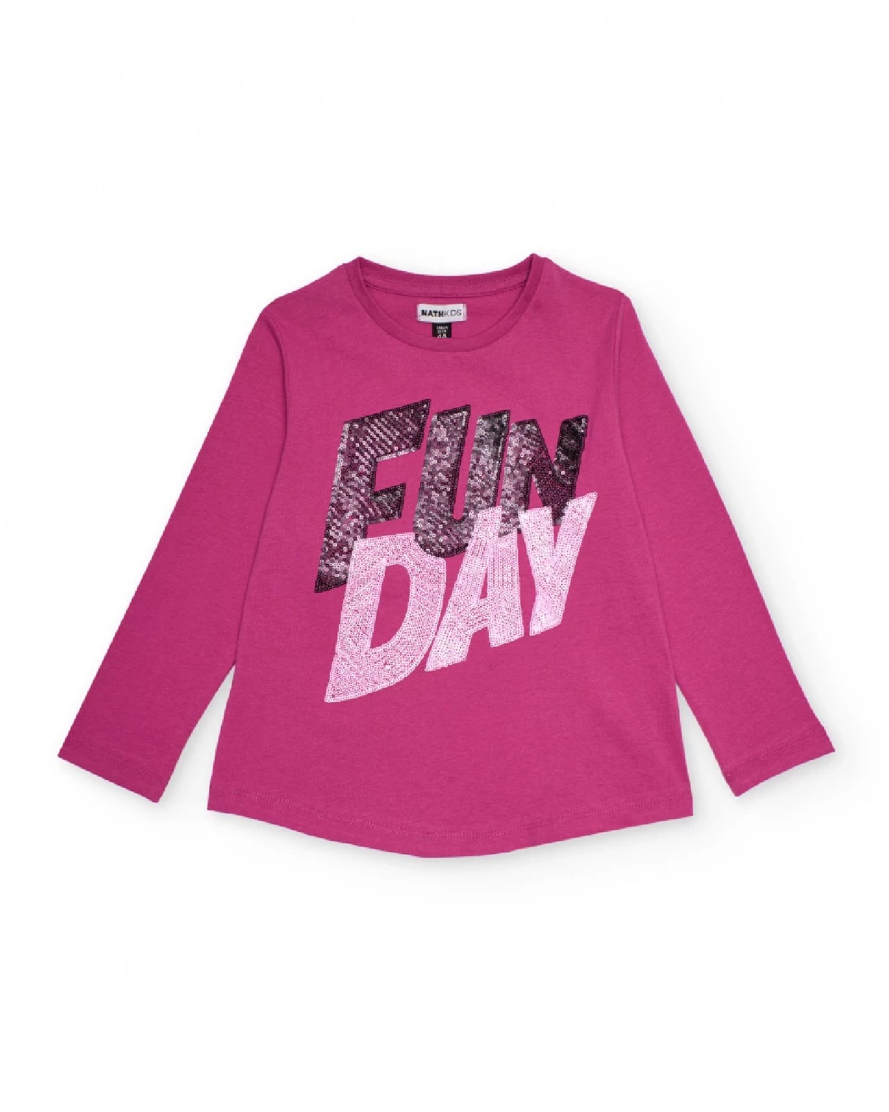 NATH KIDS Maglietta a maniche lunghe fucsia con stampa "FUN DAY" FUCHSIA
