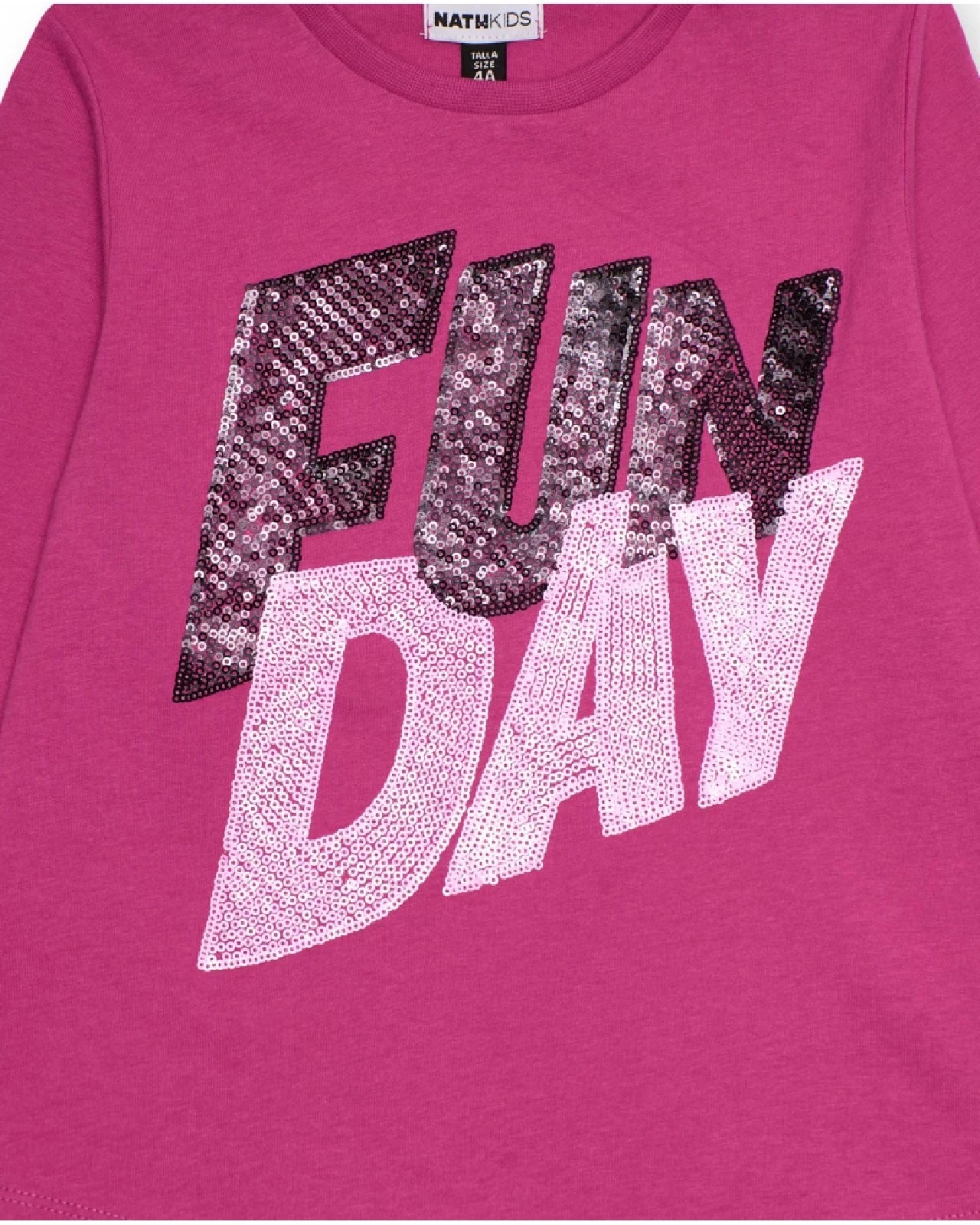 NATH KIDS Maglietta a maniche lunghe fucsia con stampa "FUN DAY" FUCHSIA - immagine 2