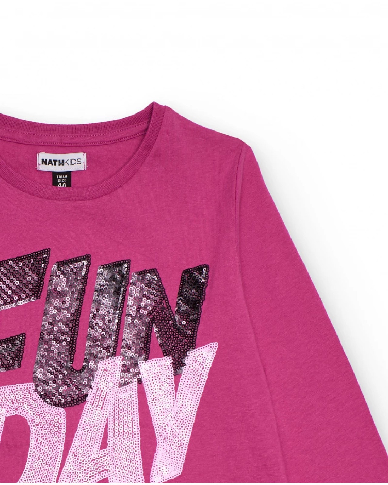 NATH KIDS Maglietta a maniche lunghe fucsia con stampa "FUN DAY" FUCHSIA - immagine 3