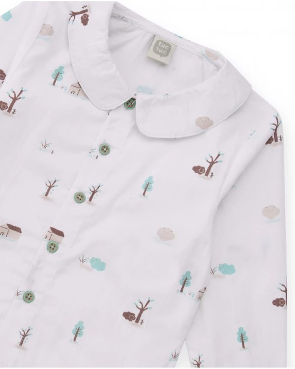 Tuc Tuc Completo di camicia e pantaloni per neonato con stampa di casette e alberi BEIGE - immagine 4
