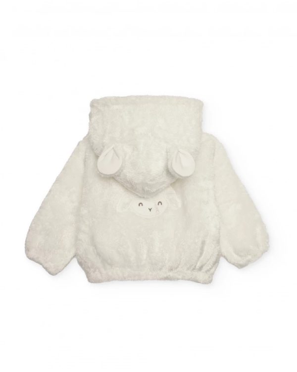 Tuc Tuc Giacca in peluche per neonato di colore bianco con orecchiette sul cappuccio CLOUD - immagine 4