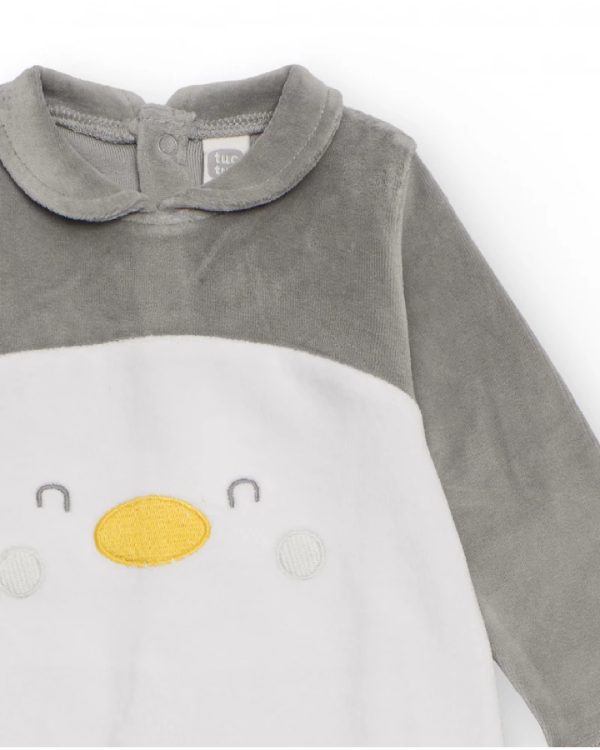 Tuc Tuc Tutina da bambino in velluto grigio con motivo pinguino 11398944 DARK GREY - immagine 2