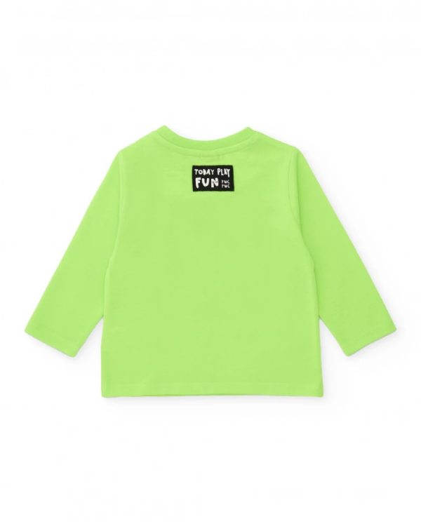 Tuc Tuc Maglietta a maniche lunghe per bambino in verde lime con stampa centrale 11399145 NEON - immagine 4