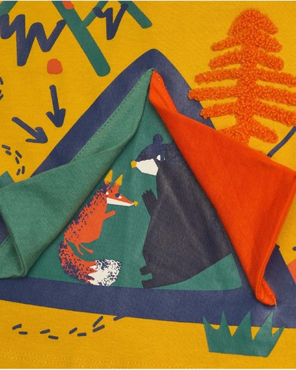 Tuc Tuc Maglietta a maniche lunghe per bambino color senape con stampa di tenda da campeggio ORANGE - immagine 2