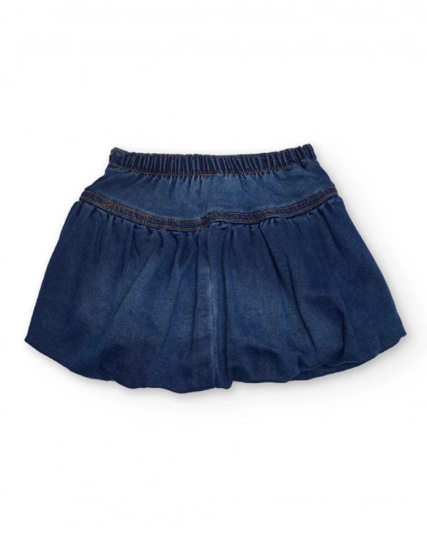 Tuc Tuc Gonna in denim per bambina con stampe colorate di fiori e cuori - immagine 4