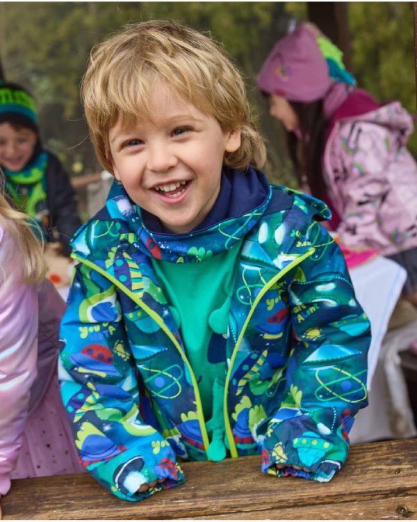 Tuc Tuc Giacca impermeabile per bambino con stampa di navicelle spaziali in tonalità vivaci dark blue - immagine 2