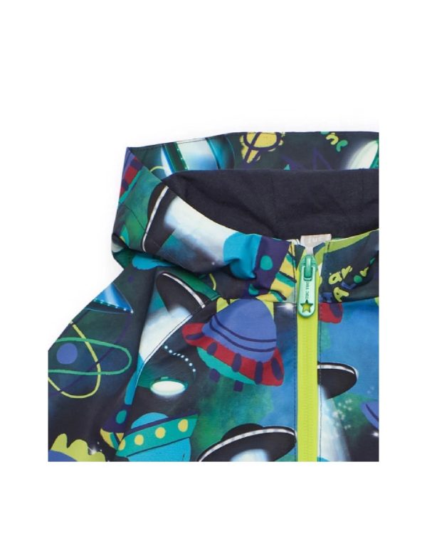 Tuc Tuc Giacca impermeabile per bambino con stampa di navicelle spaziali in tonalità vivaci dark blue - immagine 4