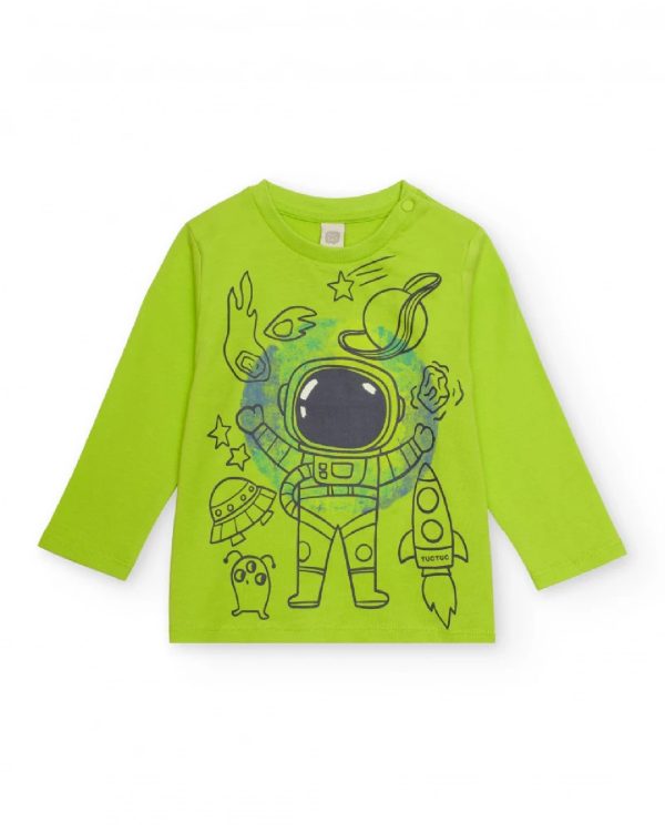 Tuc Tuc Maglietta in jersey verde per bambino con stampa di astronauta dark blue