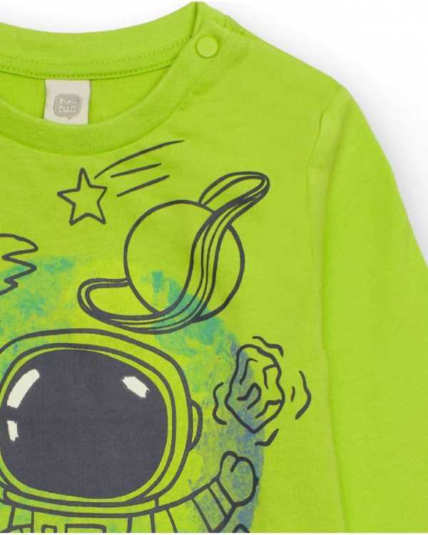 Tuc Tuc Maglietta in jersey verde per bambino con stampa di astronauta dark blue - immagine 4