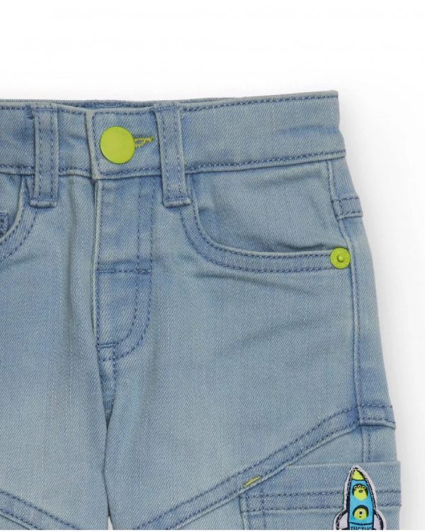 Tuc Tuc Jeans per bambino azzurro con ricamo di razzo dark blue - immagine 3