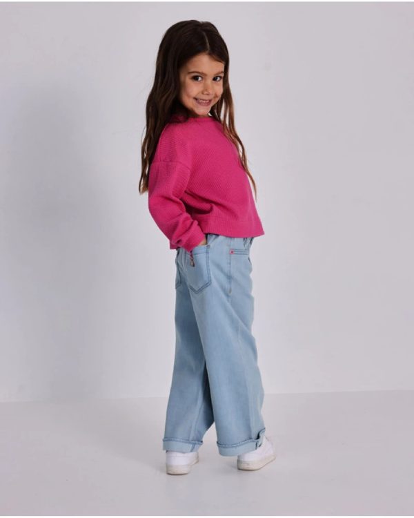 Tuc Tuc Jeans per bambina azzurri con ricamo di razzo DENIM BLUE - immagine 3