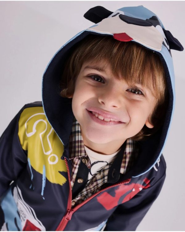 Tuc Tuc Impermeabile per bambino blu navy con cappuccio divertente 11399732 dark blue - immagine 2