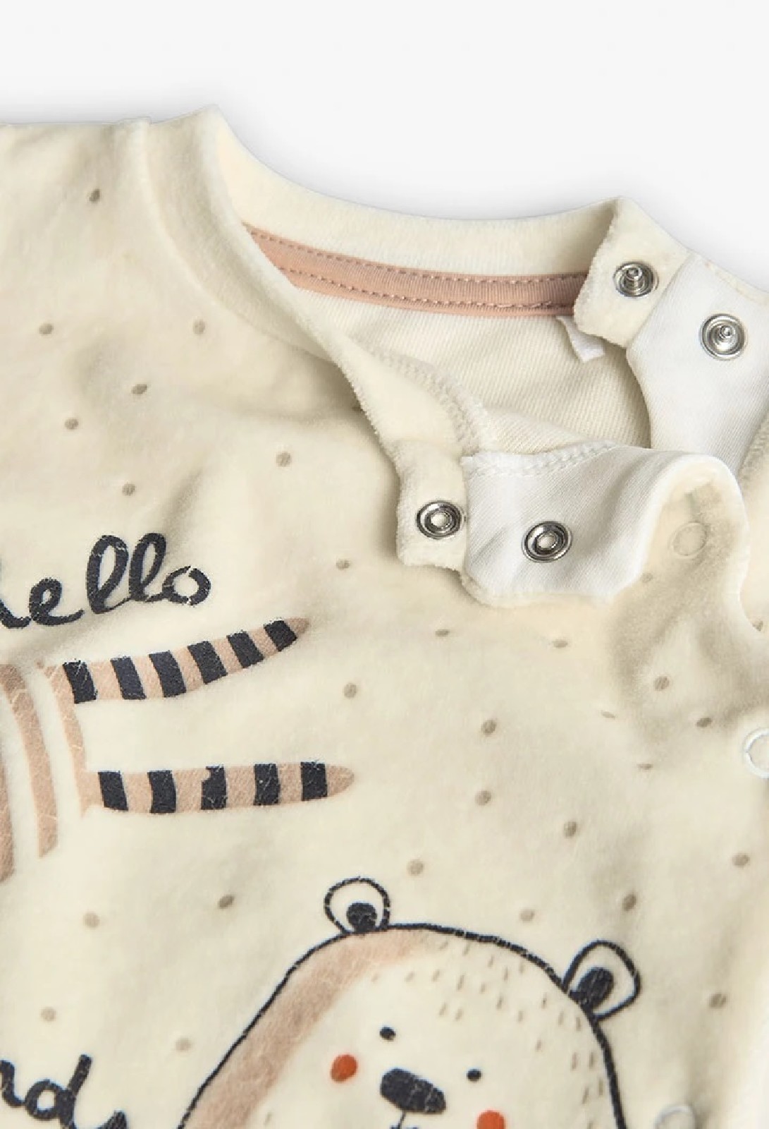 BOBOLI Pagliaccetto neonato in maglia bianca con animali 122094 OFF WHITE - immagine 3