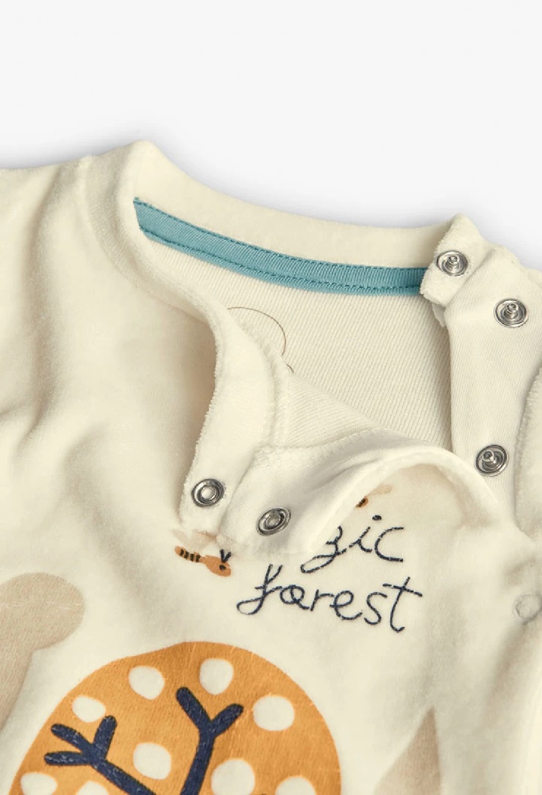 BOBOLI Tutina neonato in caldo cotone bianca con animali 132084 OFF WHITE - immagine 3