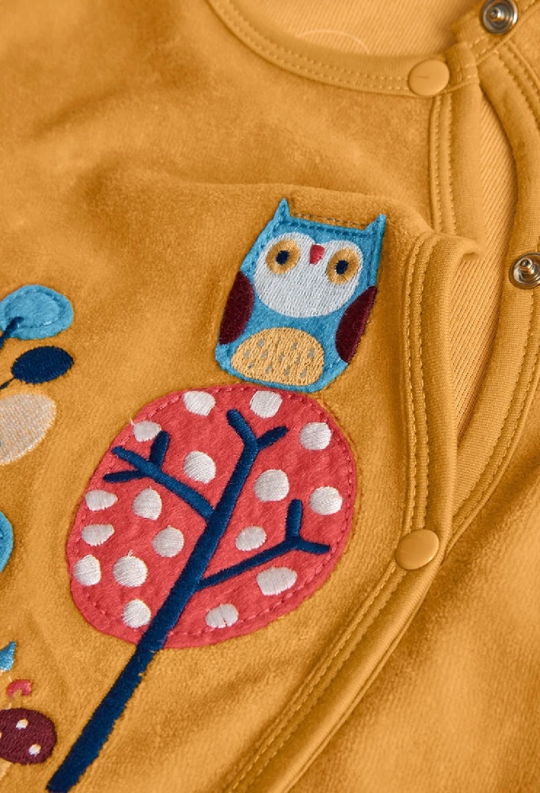 BOBOLI tutina neonato in ciniglia giallo con animal 132208 MOSTARDA - immagine 3