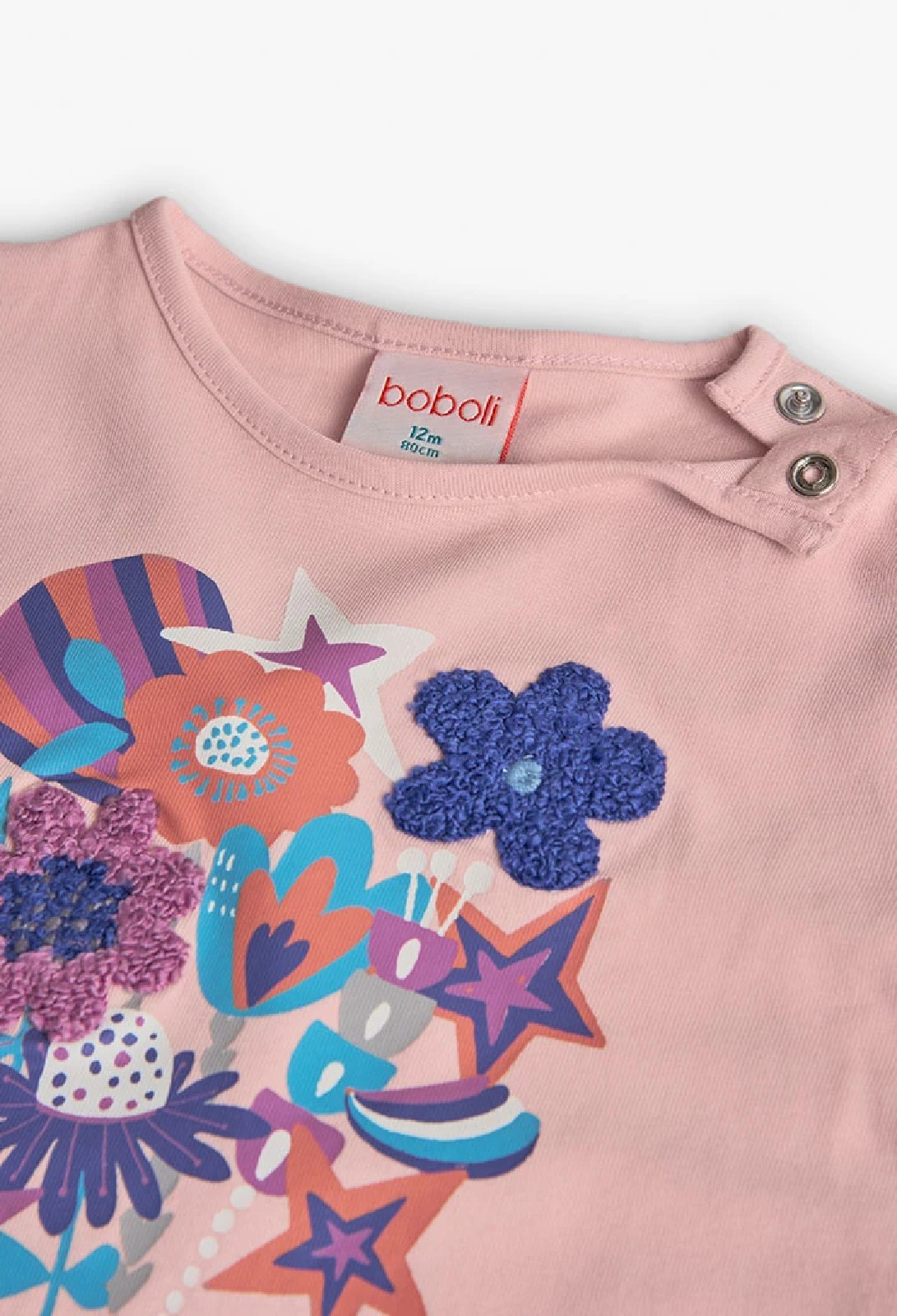 BOBOLI Maglietta bambina in tessuto rosa fiori 222017 PINK - immagine 3
