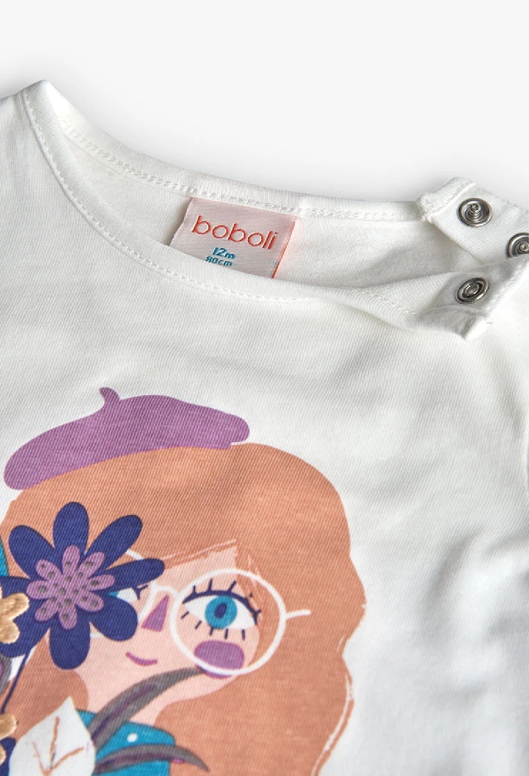 BOBOLI Maglietta bambina di maglia bianca 222118 OFF WHITE - immagine 4