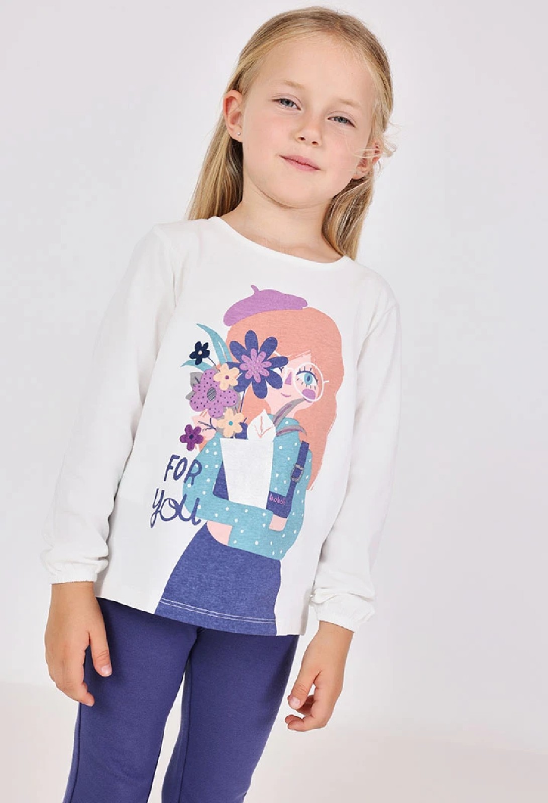 BOBOLI Maglietta bambina di maglia bianca 222118 OFF WHITE - immagine 5