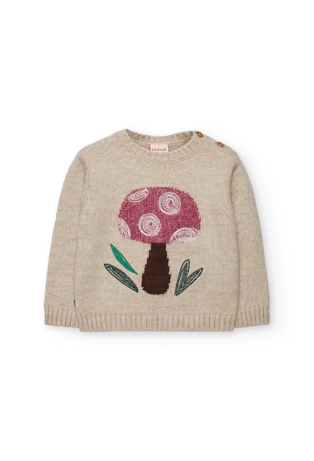 BOBOLI Maglione bambina beige stampato
