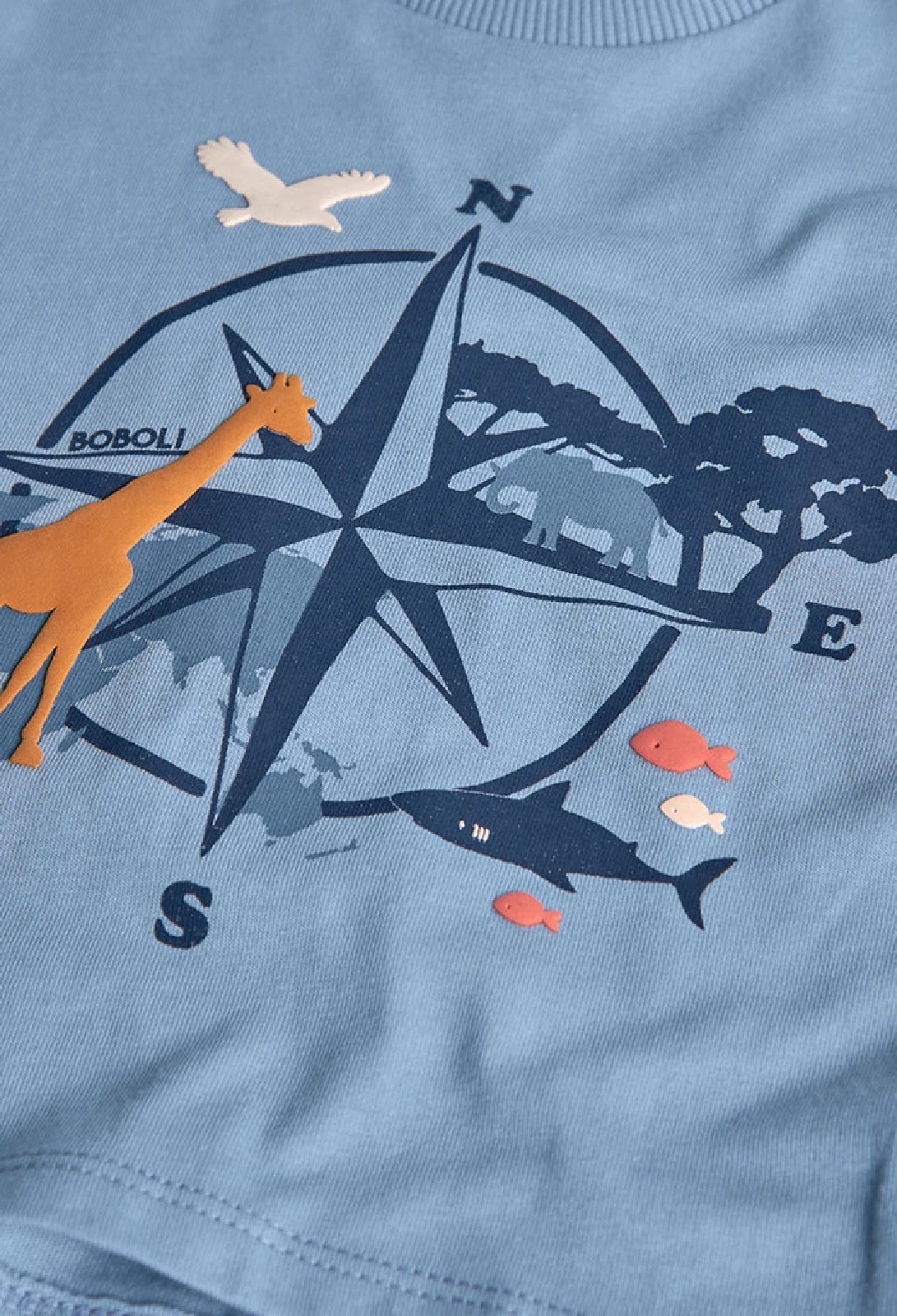BOBOLI Maglietta bambino in cotone grigio con bussola BRUMA - immagine 4
