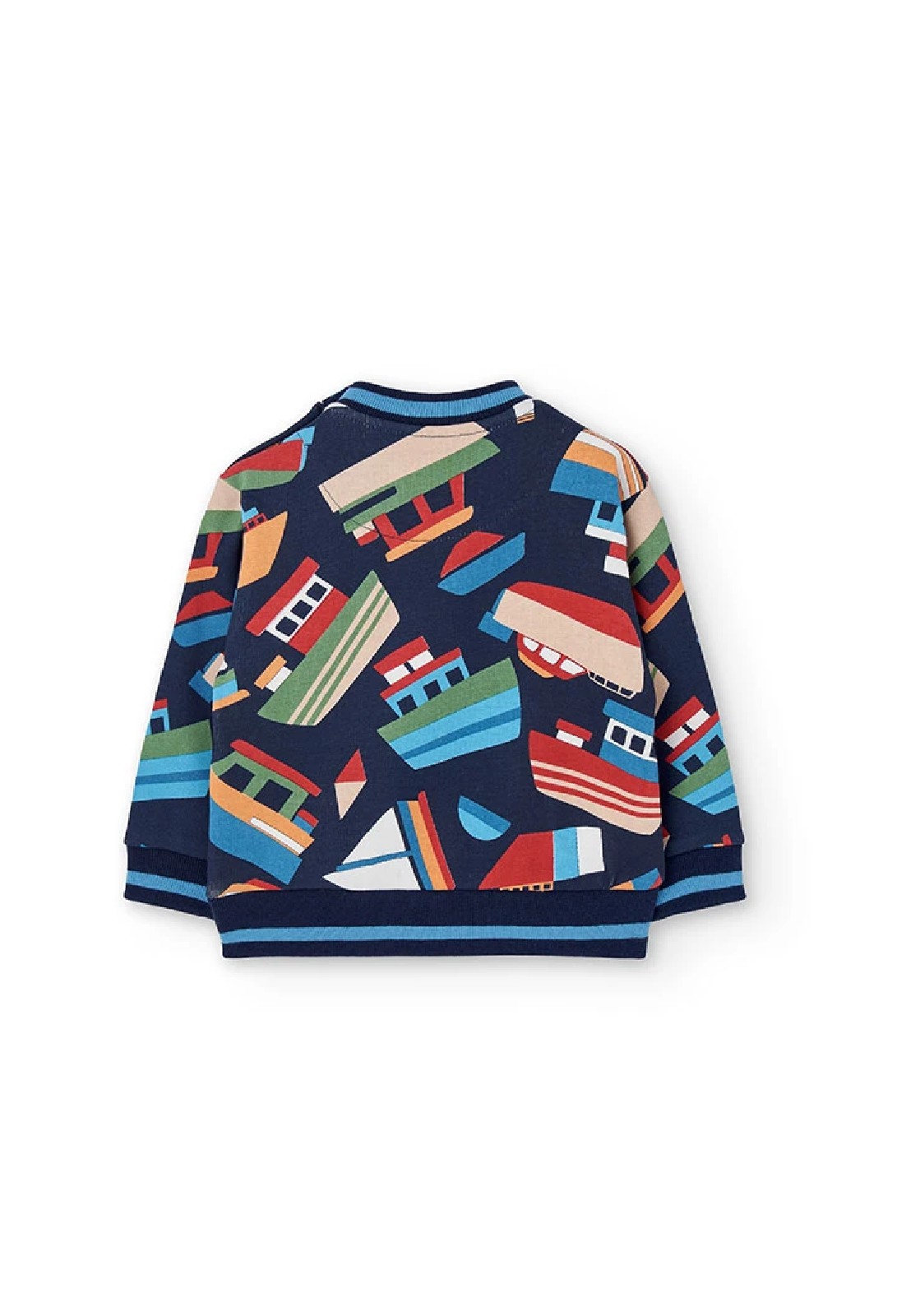 BOBOLI Felpa bambino in maglia blu con barche 322007 STAMPATO - immagine 4