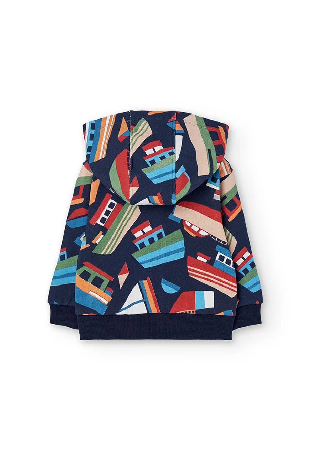 BOBOLI Giacca bambino in pile blu navy con barche 322119 STAMPATO - immagine 4