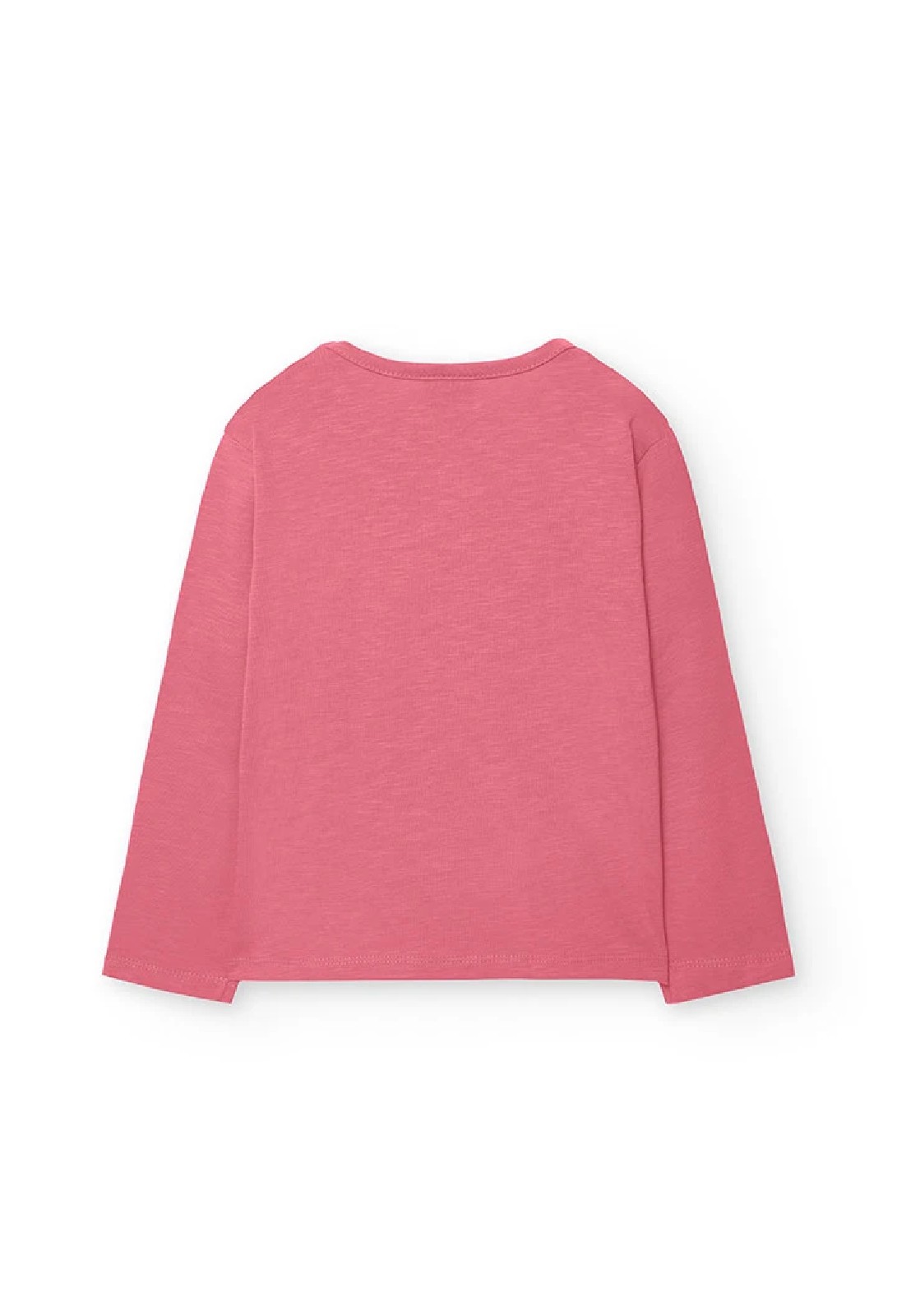 BOBOLI Maglietta rosa a fantasia per bambina a maglia blush - immagine 4