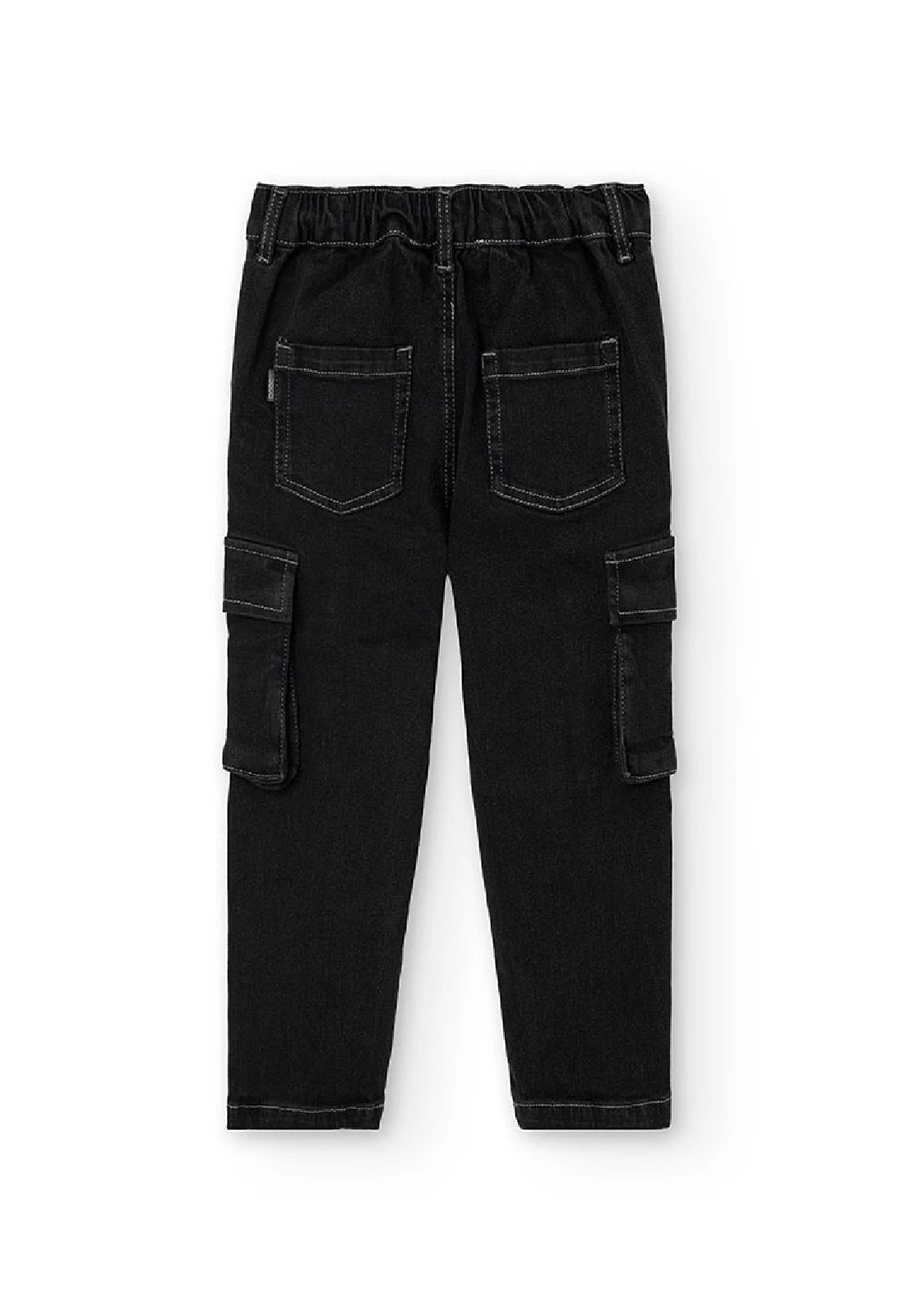 BOBOLI Pantaloni denim con tasconi bambino nero 522021 - immagine 4