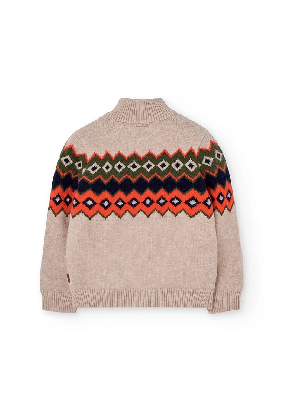 BOBOLI Giacchetta tricot con zip per ragazzo BEIGE - immagine 5