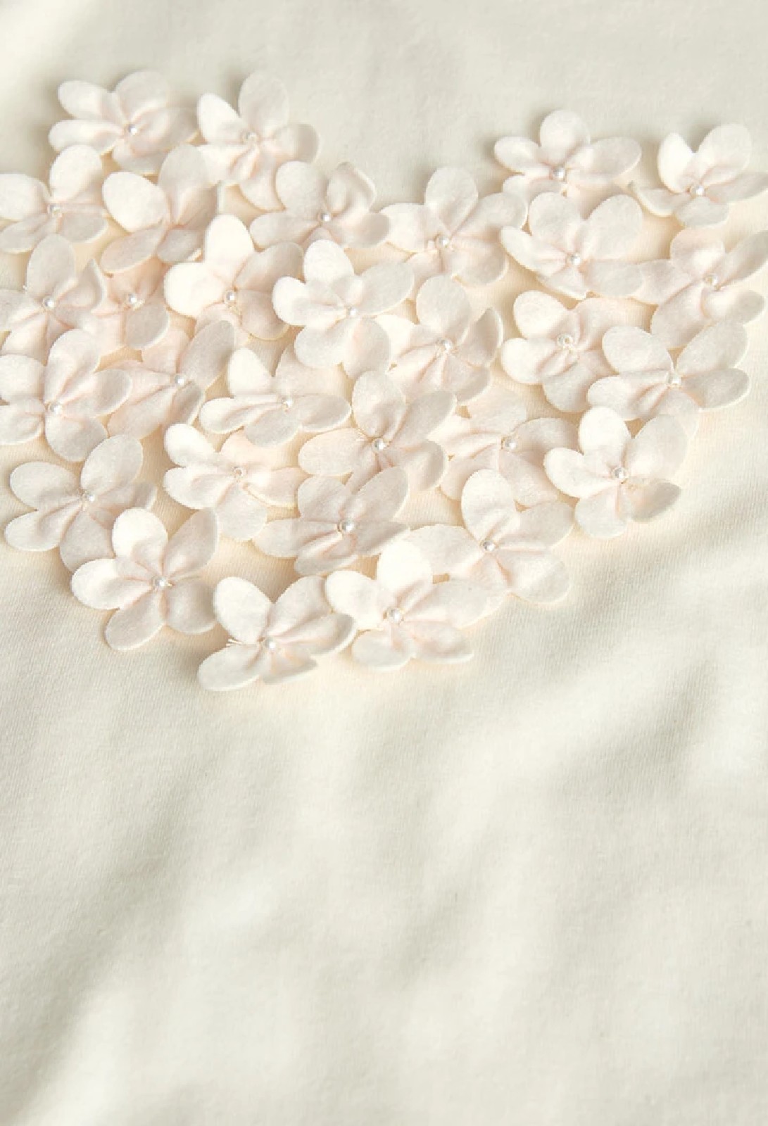 BOBOLI Maglietta bambina in maglia grezza con cuore Avorio - immagine 4