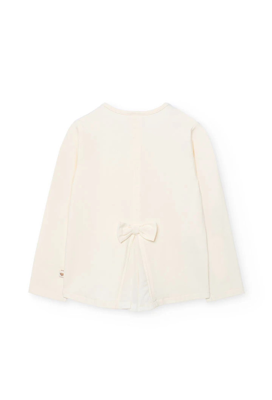 BOBOLI Maglietta bambina in maglia grezza con cuore Avorio - immagine 6