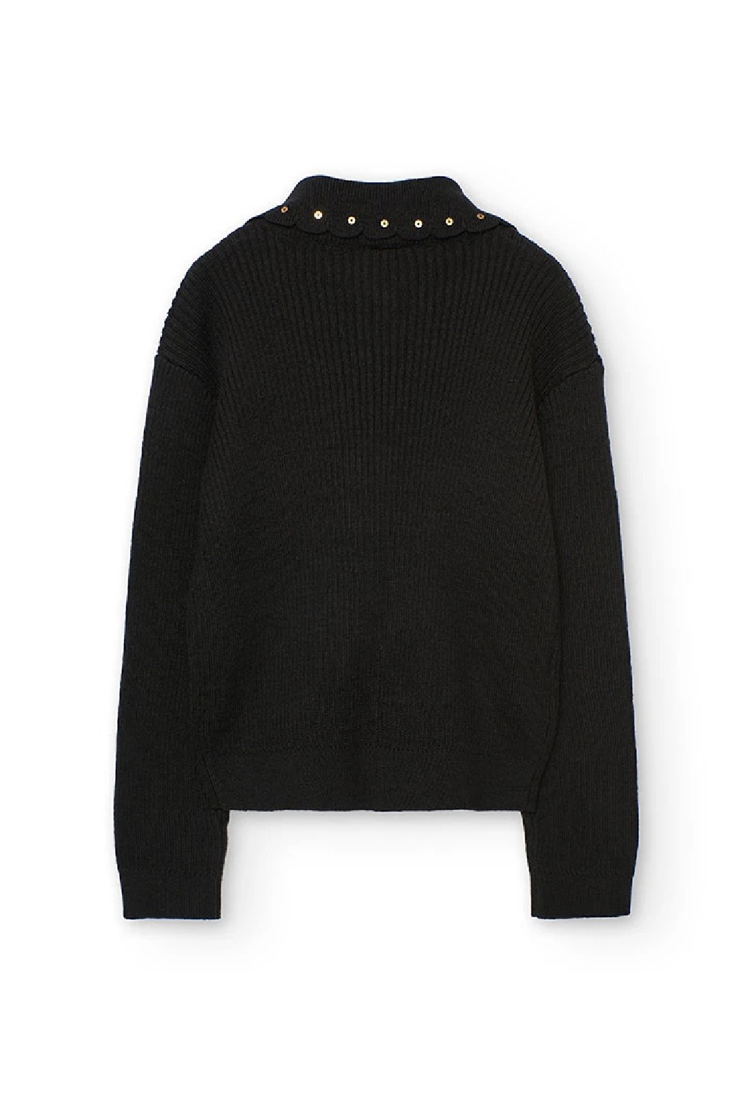 BOBOLI Maglione da bambina in maglia nera con fiocco NERO - immagine 5