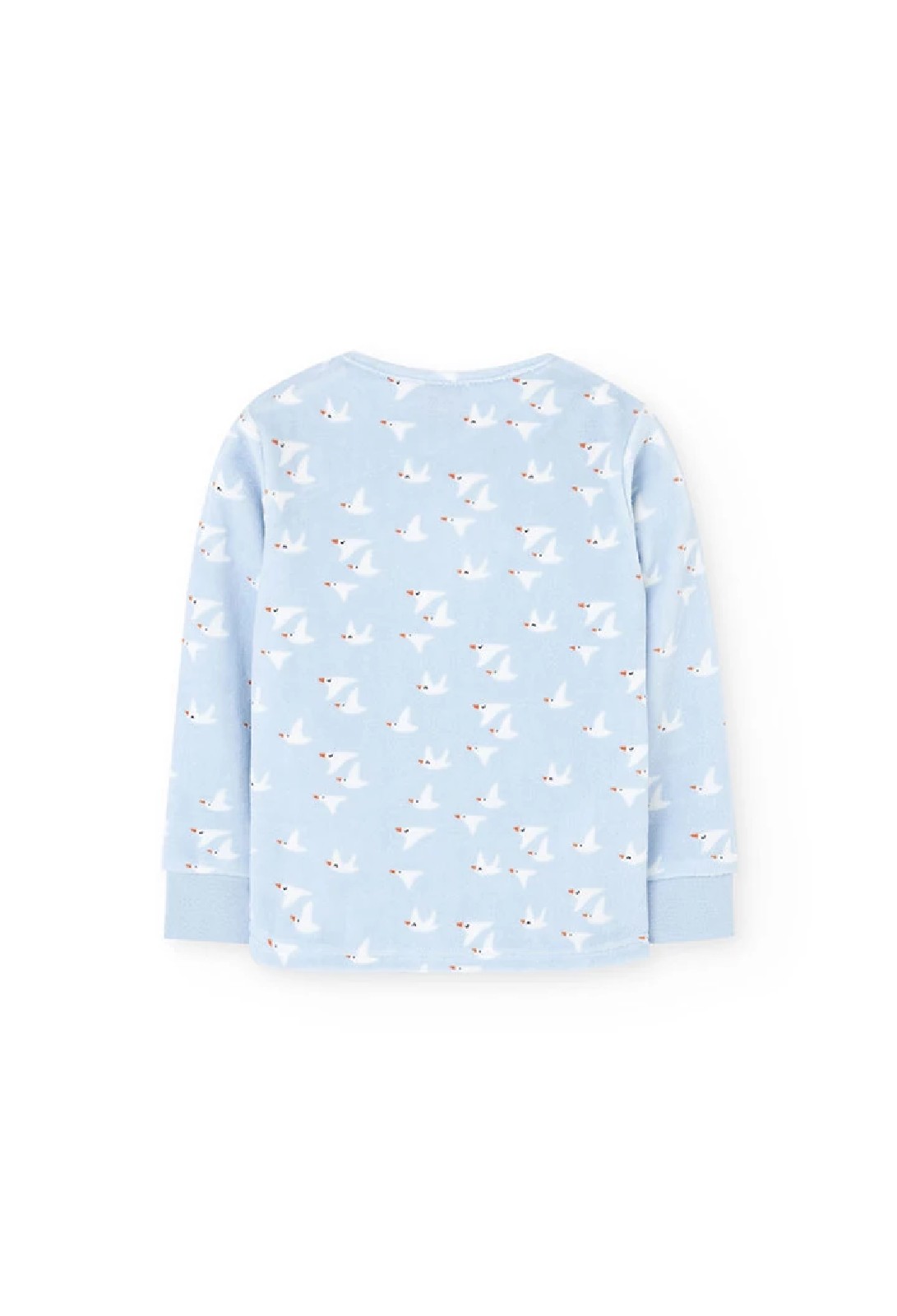 BOBOLI Pigiama bambina in velluto gabbiano azzurro cielo GRIGIO - immagine 4