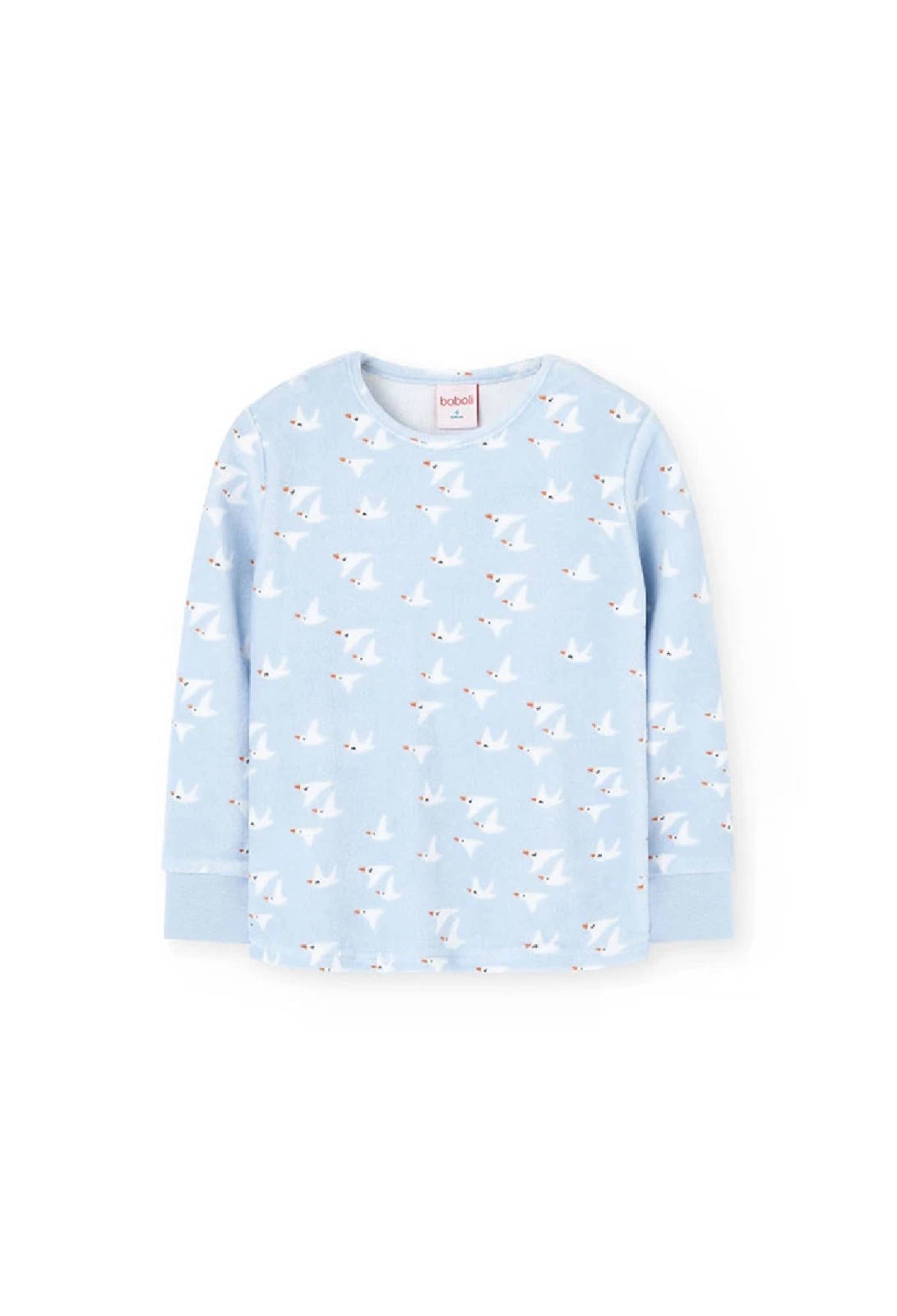 BOBOLI Pigiama bambina in velluto gabbiano azzurro cielo GRIGIO - immagine 6