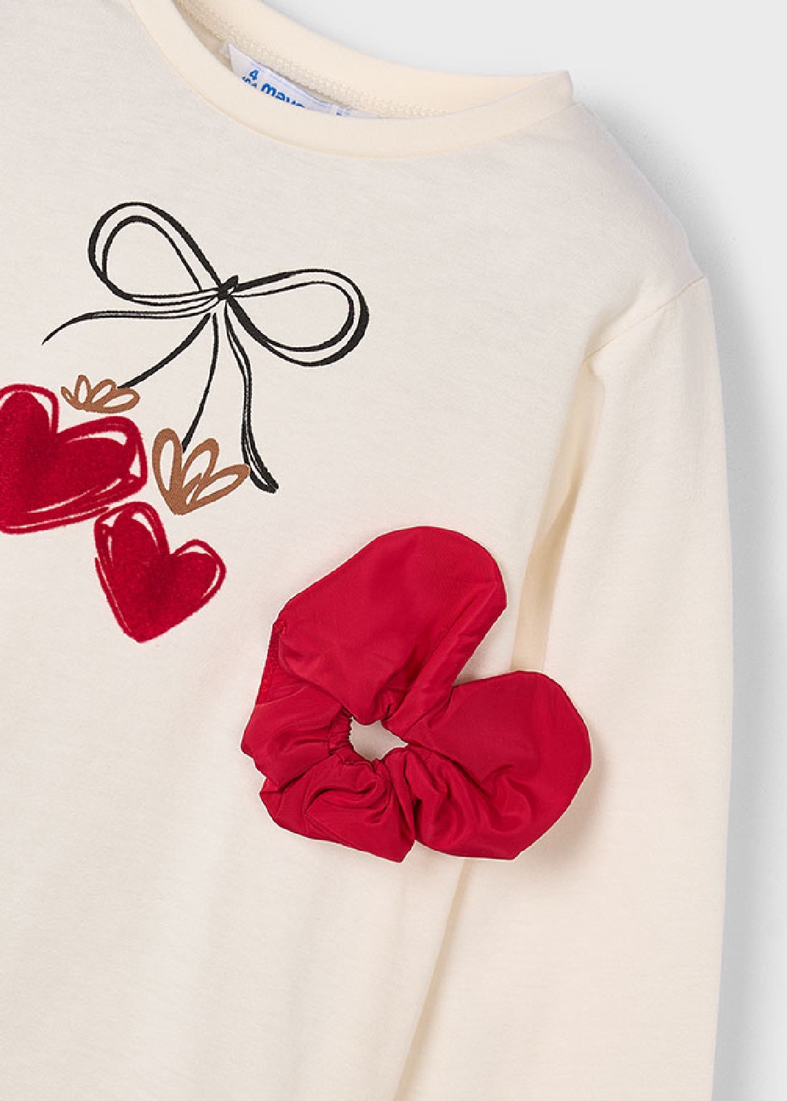 MAYORAL Maglietta cotone invernale bambina panna e rosso 4008 Mac-rosso - immagine 5