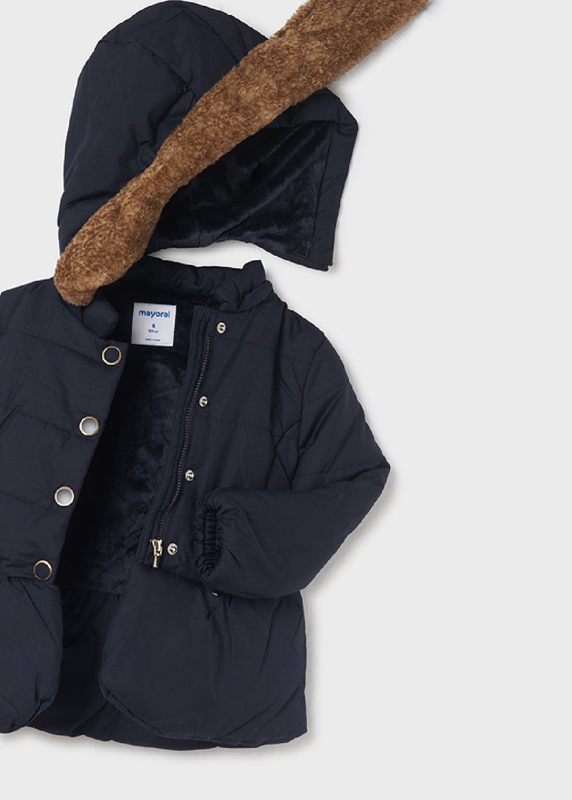 MAYORAL 4486 Giubbotto blu da bambina con cappuccio removibile, imbottito ECOFRIENDS MARINO - immagine 3