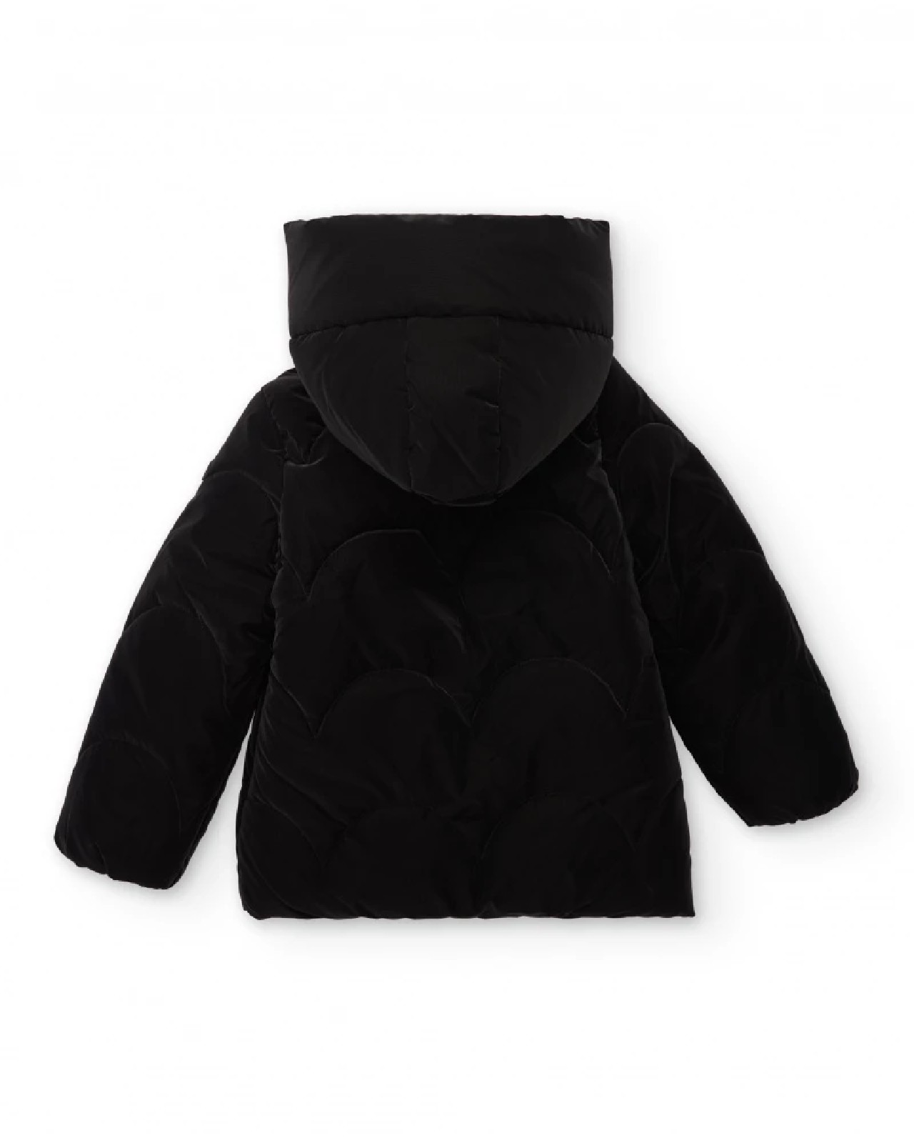 NATH KIDS Cappotto imbottito nero con cappuccio per bambina BLACK - immagine 4