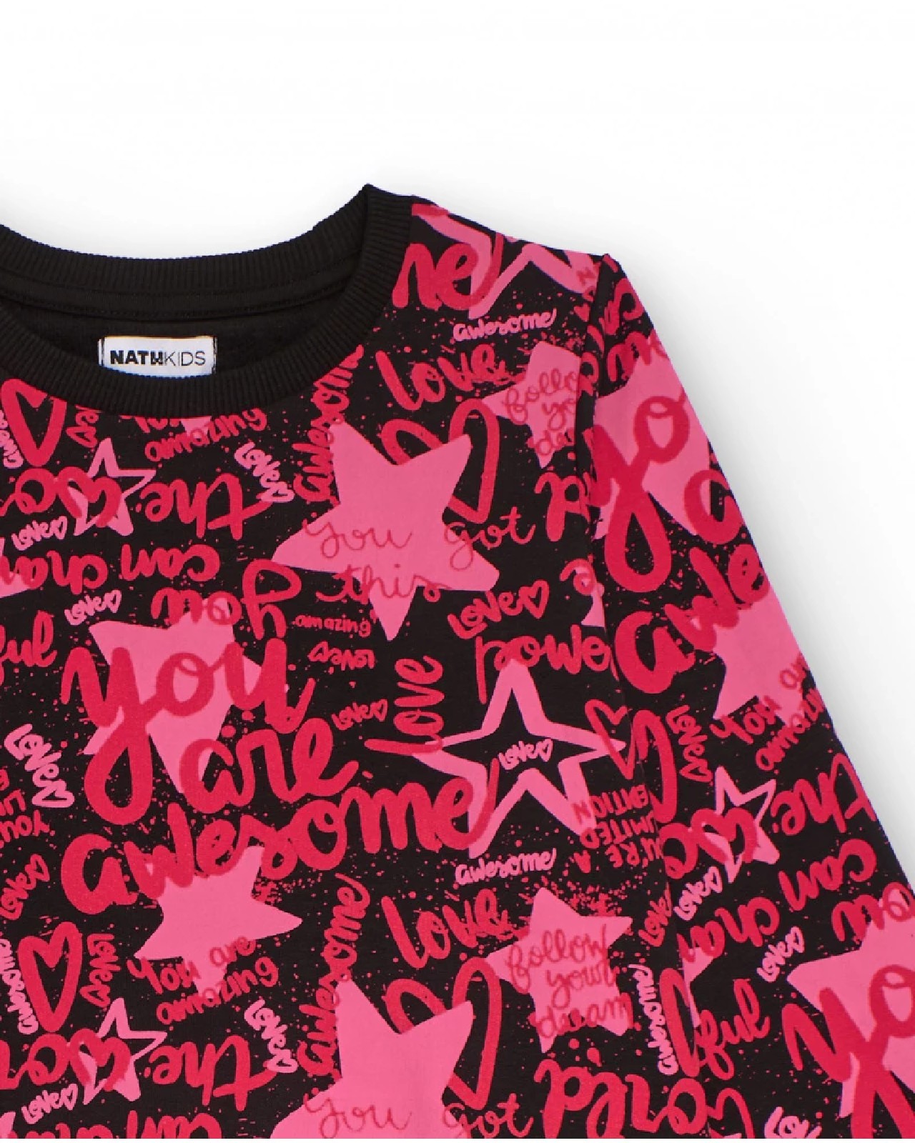 NATH KIDS Abito combinato per bambina con stampa fucsia e gonna in tulle nero RED - immagine 3