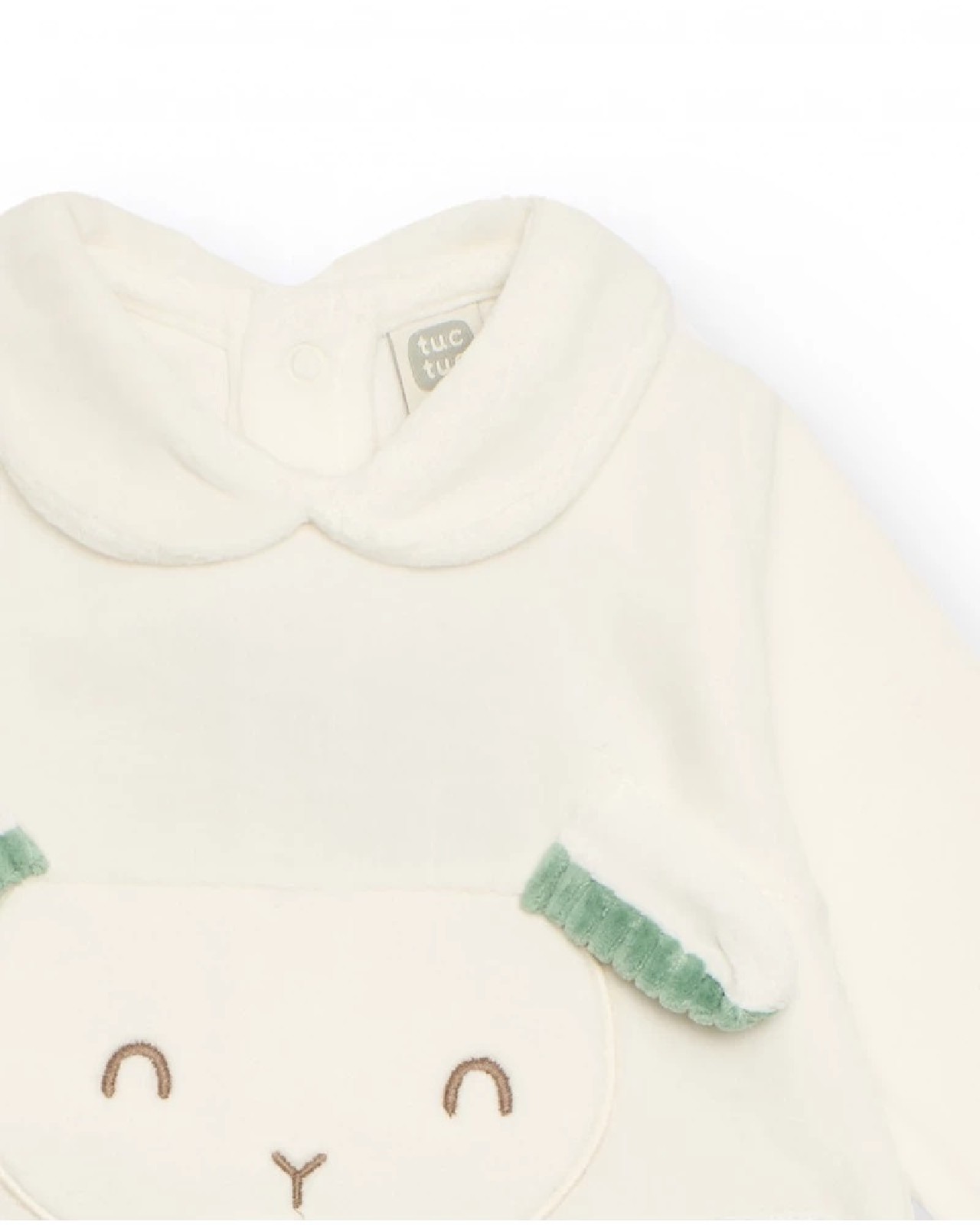 Tuc Tuc Tutina in ciniglia per neonato nei toni del verde e bianco con faccina ricamata 11398643 Green - immagine 3
