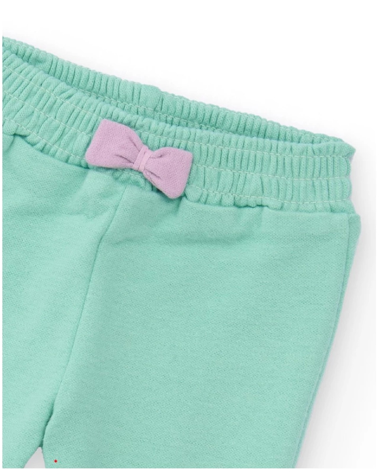 Tuc Tuc Completo con felpa bianca e pantaloni verde acqua per bambina BEIGE - immagine 4