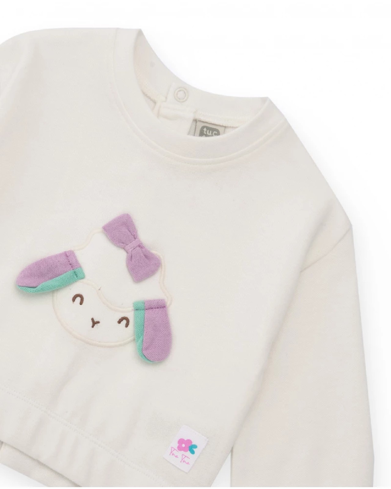 Tuc Tuc Completo con felpa bianca e pantaloni verde acqua per bambina BEIGE - immagine 5