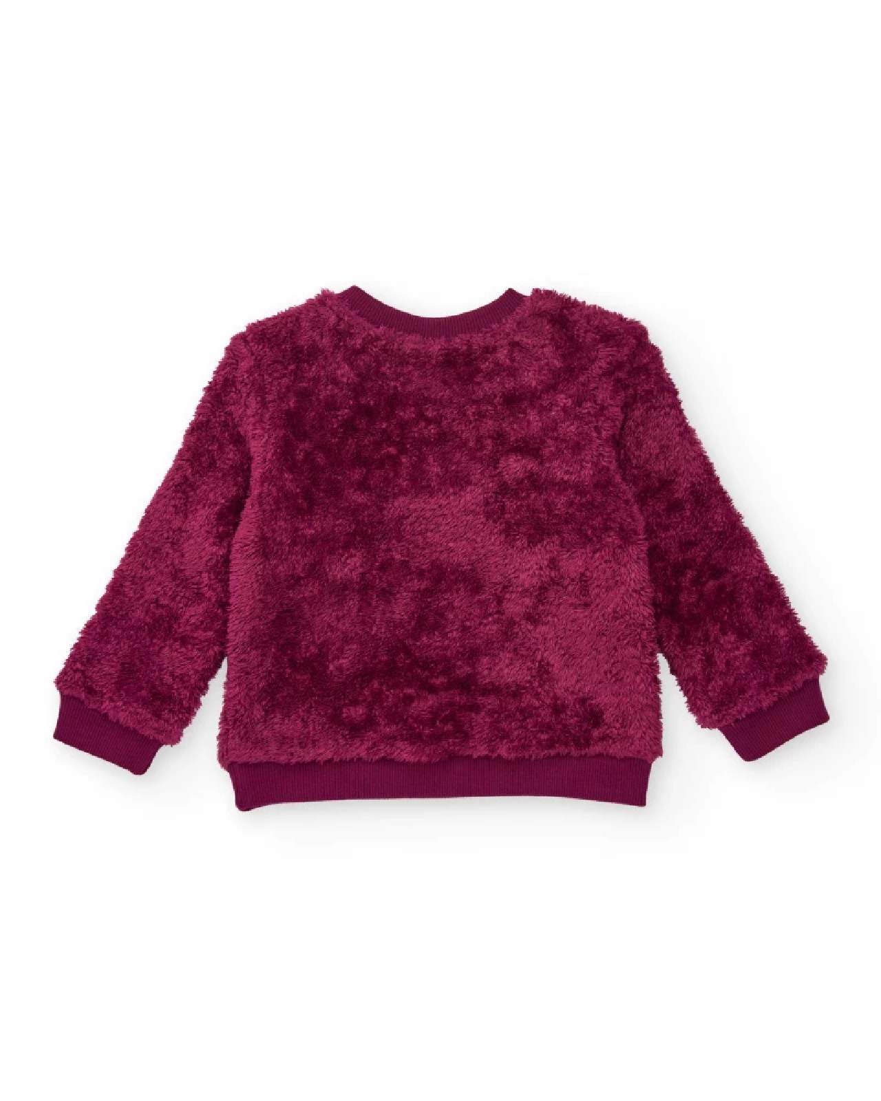 Tuc Tuc Felpa in peluche per bambina bordeaux con scritta ricamata MAGENTA - immagine 4