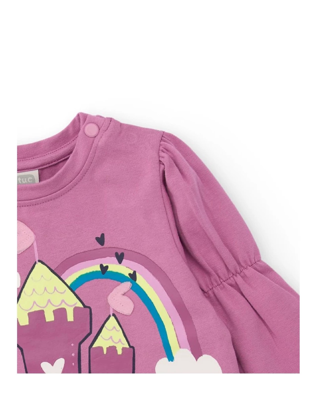 Tuc Tuc Maglietta a maniche lunghe per bambina rosa con castello e arcobaleno11399393 MAUVE - immagine 3