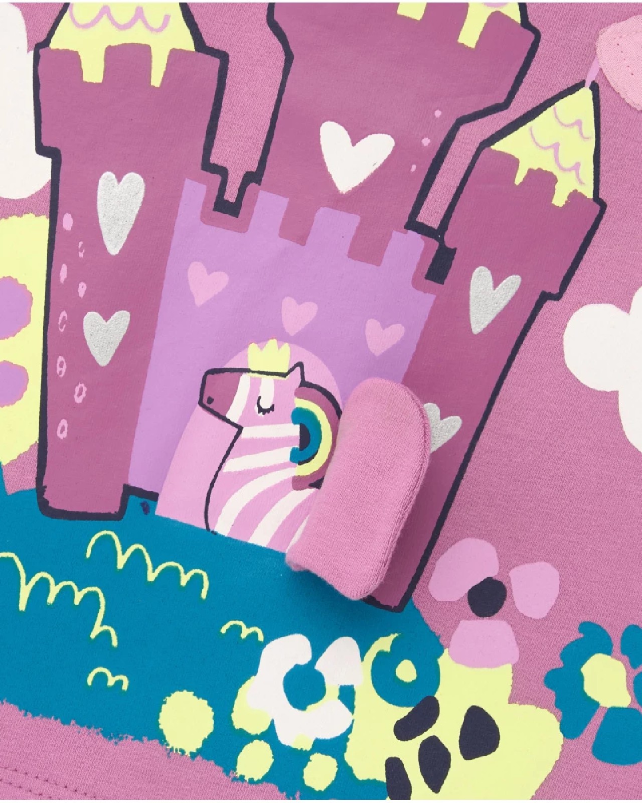 Tuc Tuc Maglietta a maniche lunghe per bambina rosa con castello e arcobaleno11399393 MAUVE - immagine 4