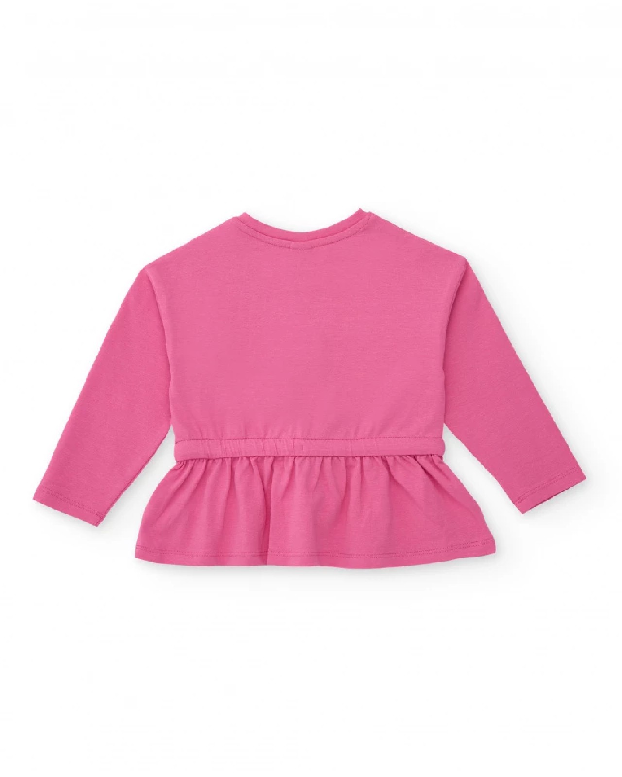 Tuc Tuc Blusa rosa a maniche lunghe per bambina con stampa spaziale e volant in vita MAGENTA - immagine 4